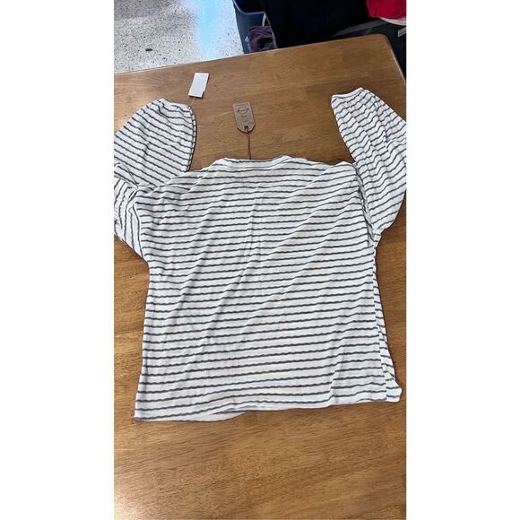 Weatherproof Vintage Women's Striped Drop Shoulder Top Gray Sz Medium NWT P1-217 - Picture 13 of 13